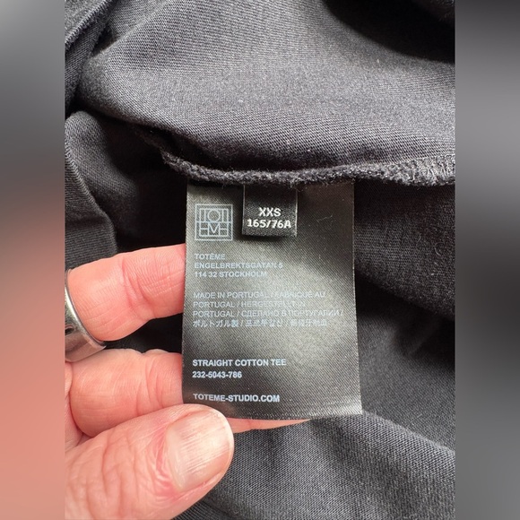 Toteme Cotton Organic Straight Cotton Tee in Black Size XXS - Picture 5 of 7